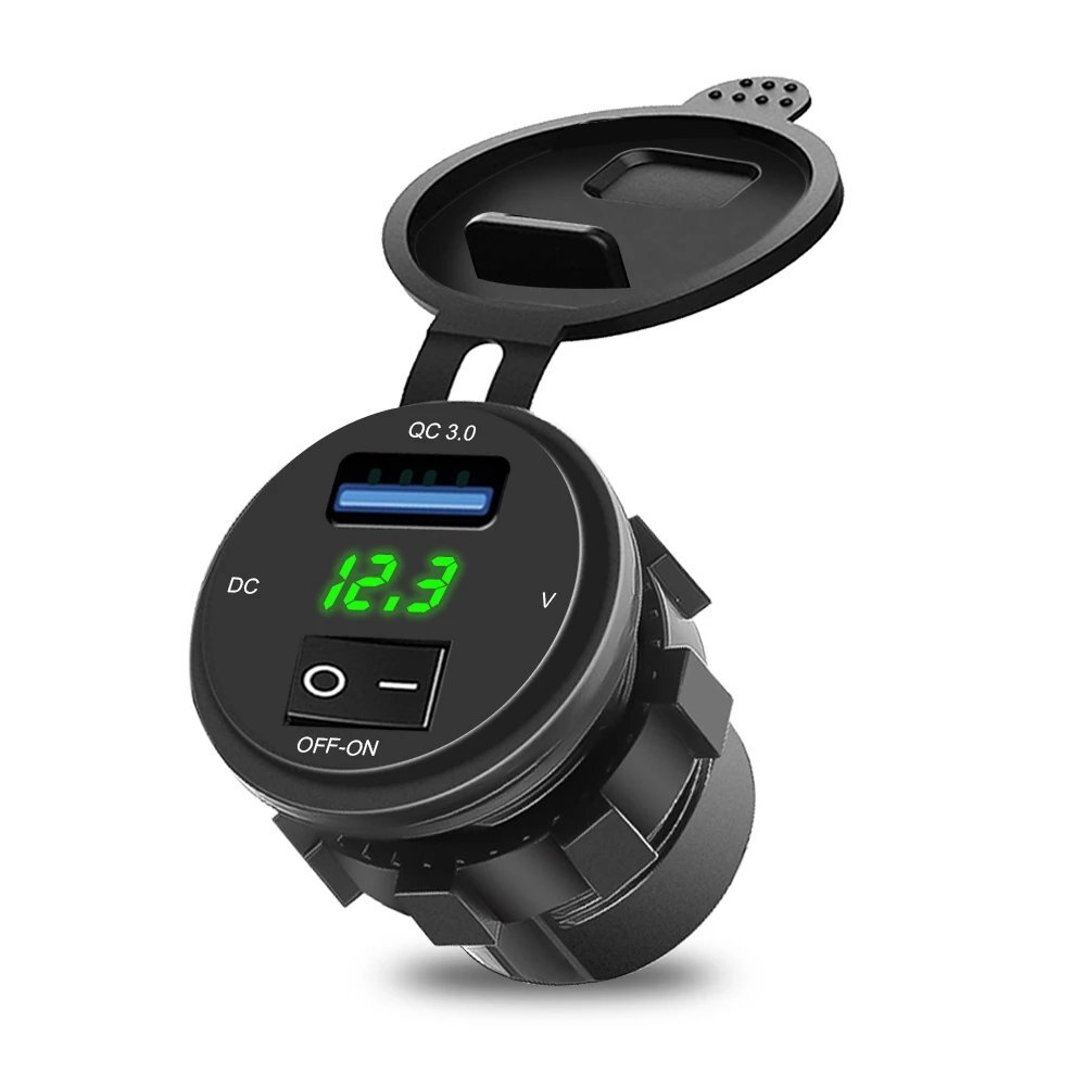 3207308392 USB 12v Socket with voltimeter - Image 1